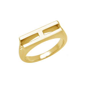 FJ0566 925 Sterling Silver Initial Band Ring