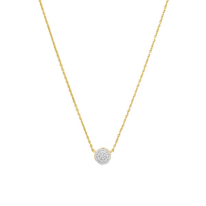 FX0505 925 Sterling Silver Round Diamond Necklace