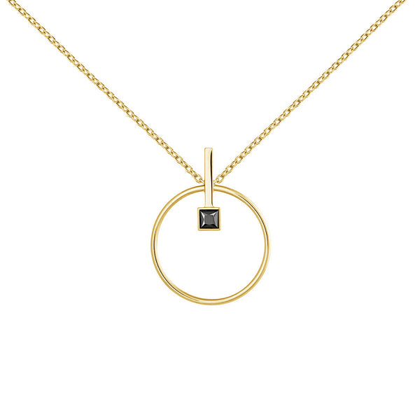 FX0102 925 Sterling Silver Gold plated circle necklace