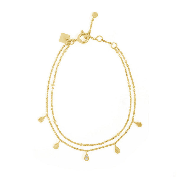 FS0175 925 Sterling Silver Double Layer Bracelet