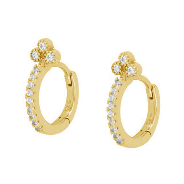 FE0630 925 Sterling Silver Zircon Hoop Earrings