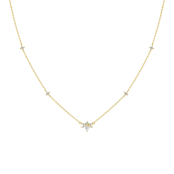 FX0837 925 Sterling Silver Firefly Zirconia Pendant Necklace