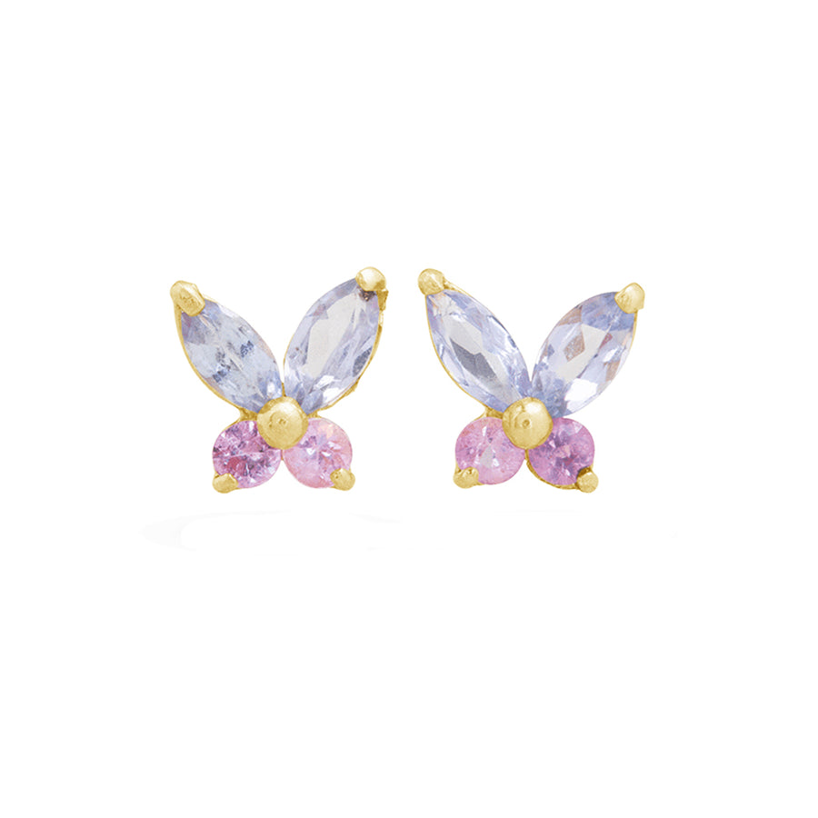 FE1557 925 Sterling Silver Butterfly Cubic Zircon Stud Earrings