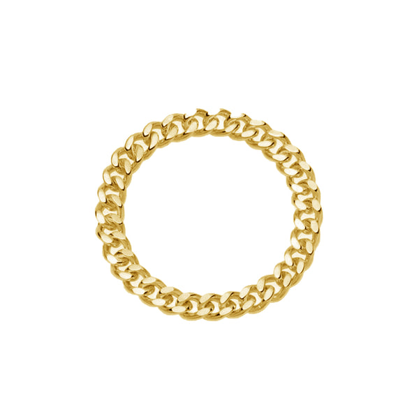 FJ0700 925 Sterling Silver Curb Chain Ring