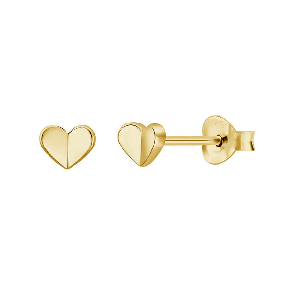 FE1273 925 Sterling Silver Flutter Heart Stud Earrings