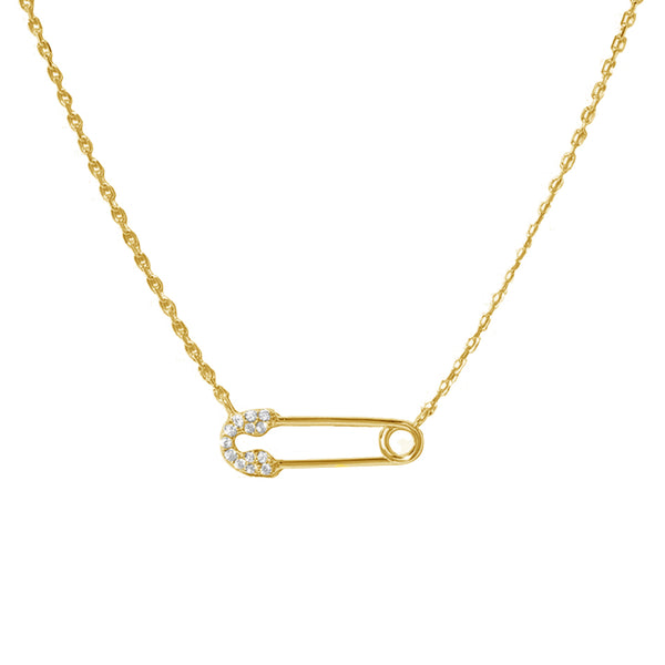 FX0666 925 Sterling Silver Pin Pendant Necklace