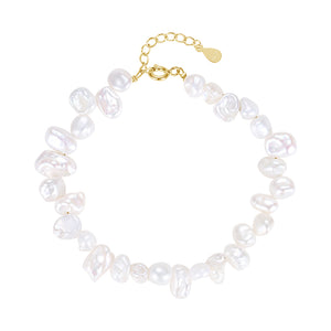 FS0250 925 Sterling Silver Baroque Pearl Bracelets