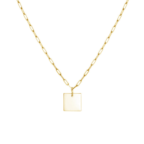 FX0073 925 Sterling Silver Square Pendant Necklace