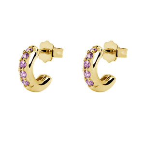 FE1306 925 Sterling Silver Cleo Lavande Gold Hoop Earrings