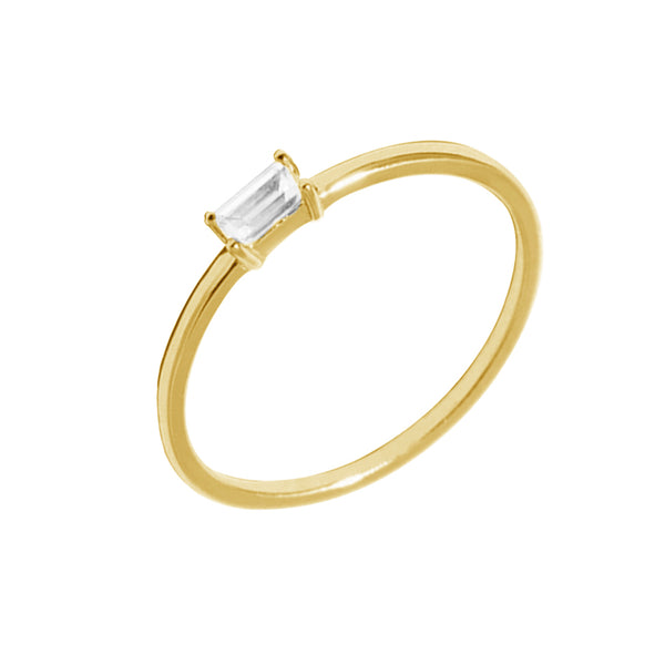 FJ0480 925 Sterling Silver Square Cubic Zircon Ring