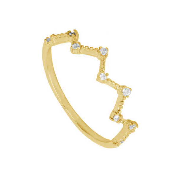 FJ0188 925 Sterling Silver Wavy Shape Ring