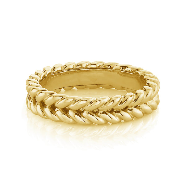 FJ0381 925 Sterling Silver Braided Ring