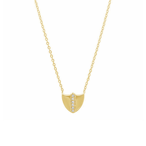 FX0557 925 Sterling Silver Shield Pendant Necklace