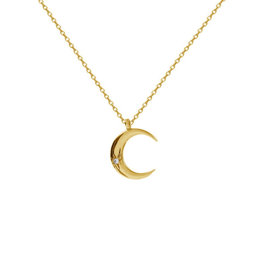 FX0413 925 Sterling Silver Moon Pendant Necklace
