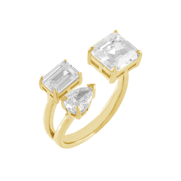 FJ0305 925 Sterling Silver Crystal Ring