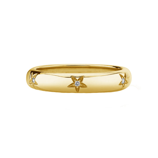 FJ0675 925 Sterling Silver Petite Star Band Ring