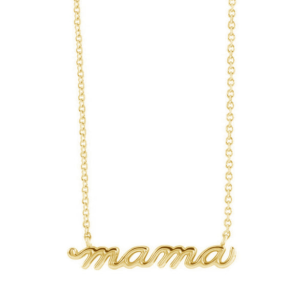 FX0481 925 Sterling Silver Gold mama Necklace