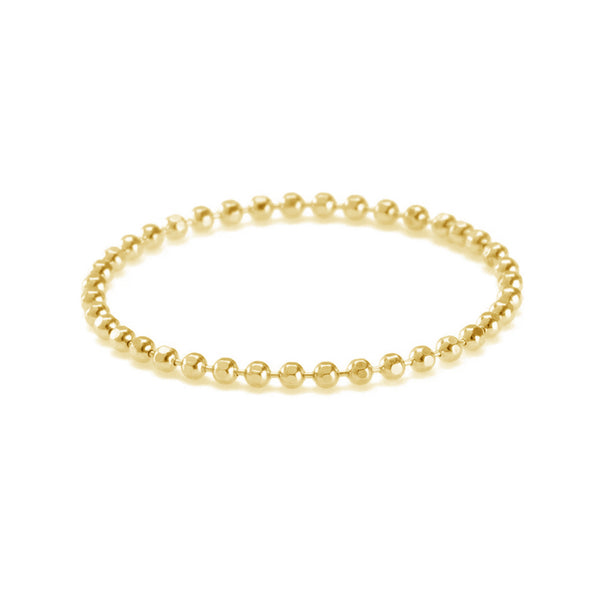 FJ0027 925 Sterling Silver Small Beaded Circle Ring