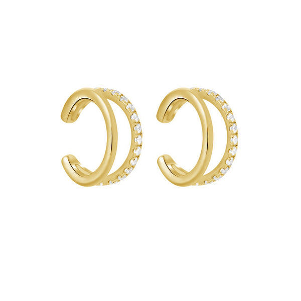 FE1418 925 Sterling Silver Crystal Earrings Cuff