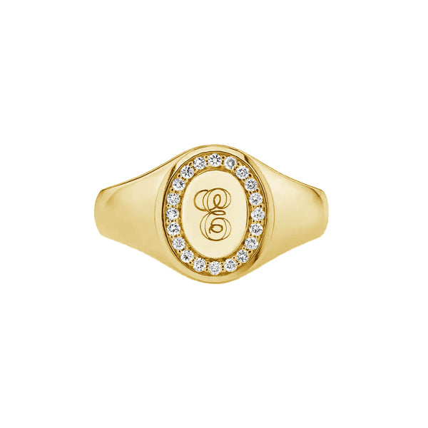 FJ0770 925 Sterling Silver Cubic Zirconia Signet Ring