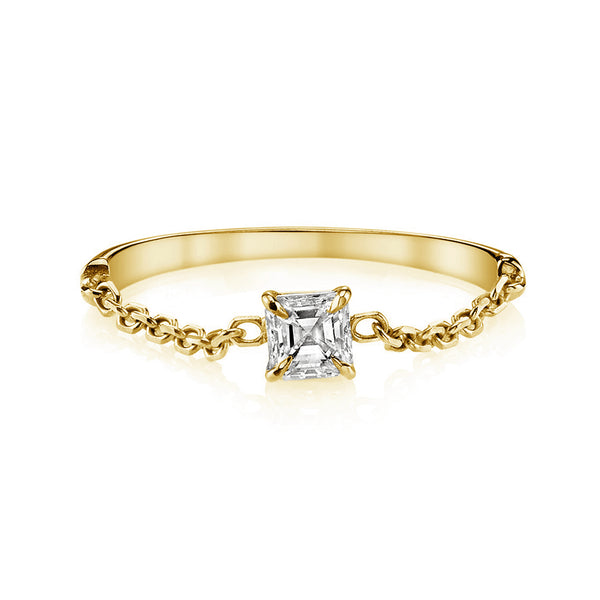 FJ0391 925 Sterling Silver Cubic Zircon Chain Ring