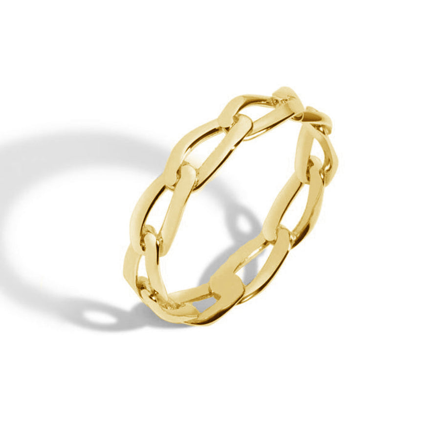 FJ0274 Gold Plated Link Chain Ring