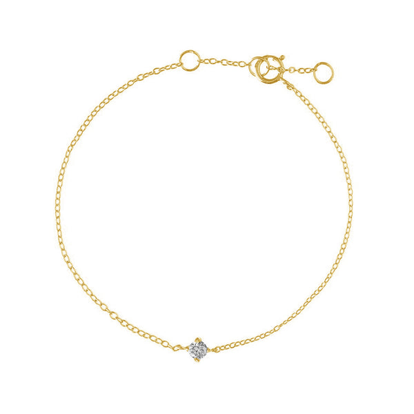 FS0142 925 Sterling Silver Minimalist Style Zircon Bracelet