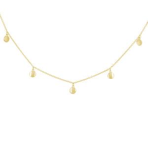 FX0298 925 Sterling Silver Gold Coin Dot Necklace