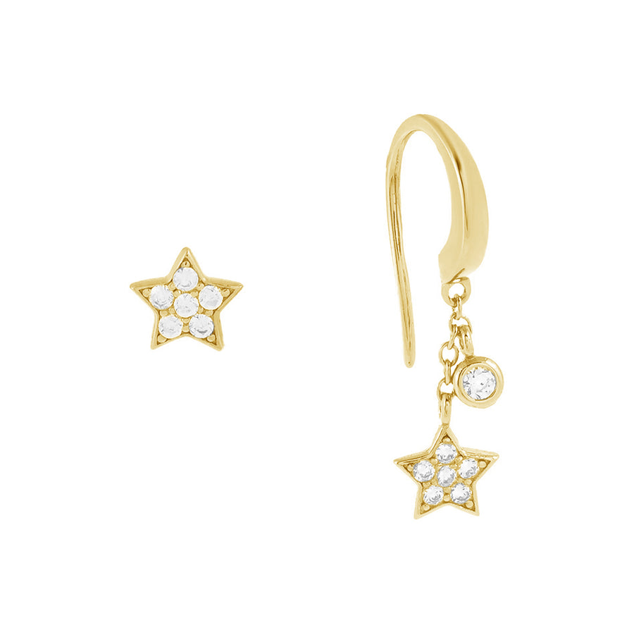 FE0565 925 Sterling Silver Star Charming Earrings