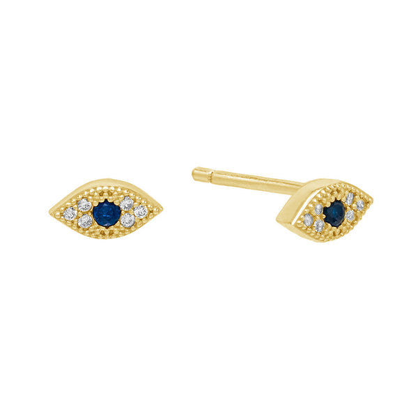 FE0578 925 Sterling Silver Evil Eye Stud Earrings