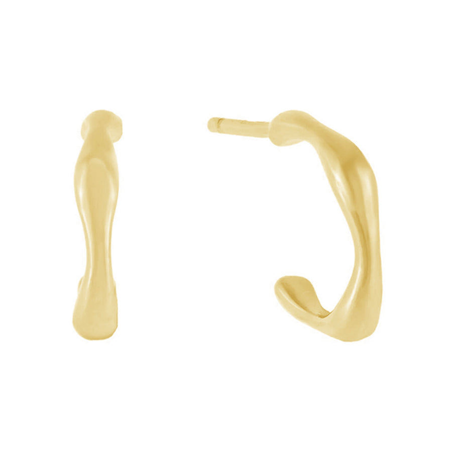 FE0575 925 Sterling Silver Bamboo Square Open Hoop Earrings