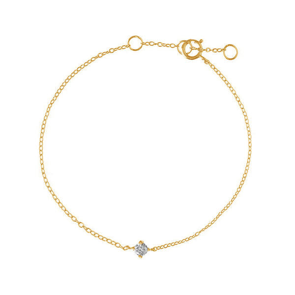 FS0142 925 Sterling Silver Minimalist Style Zircon Bracelet