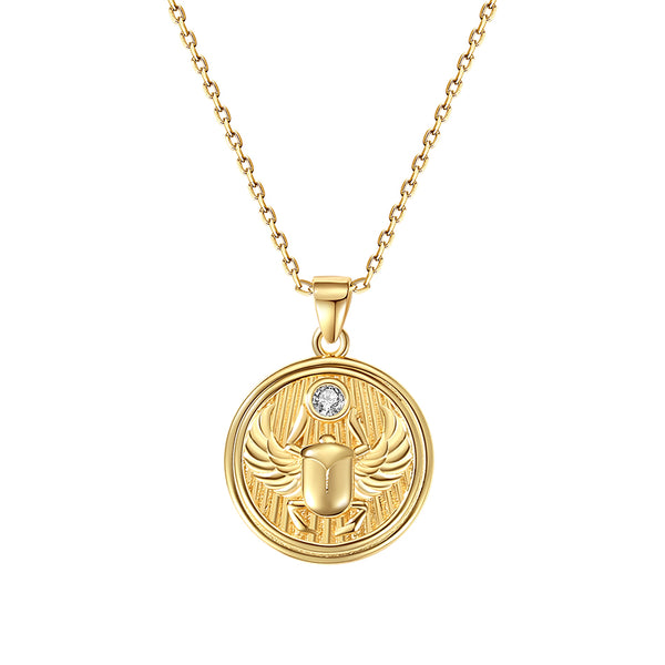 FX0842 925 Sterling Silver Scarab Necklace Pendant