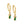 FE2002 925 Sterling Silver Green Baguette Set Cubic Zirconia Drop Hoop Earrings