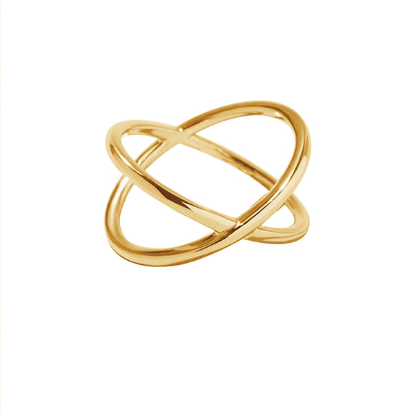 FJ0768 925 Sterling Silver High Polish Crossover Ring