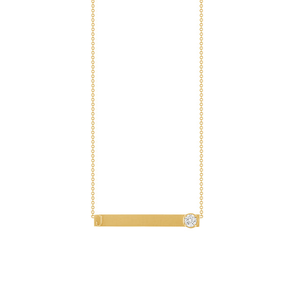 FX0452 925 Sterling Silver Bar Zircon Custom Necklace