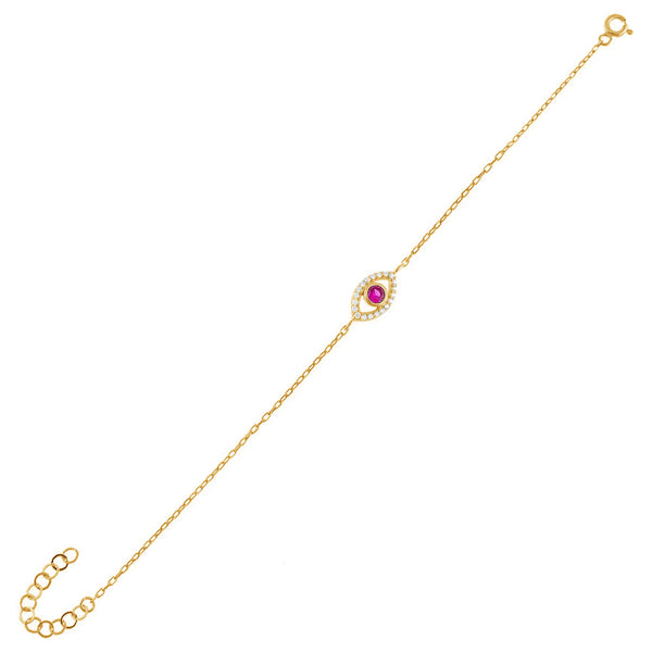 FS0166 925 Sterling Silver Cubic Zircon Eye Bracelet