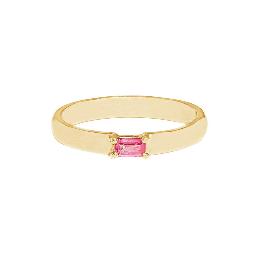 FJ0795 925 Sterling Silver Baguette Pinkly Ring