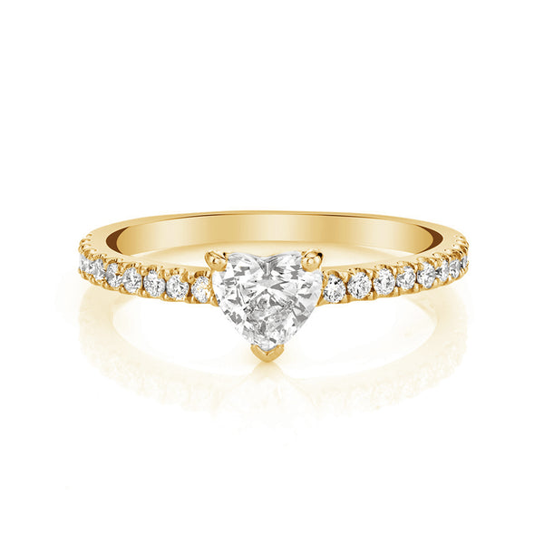 FJ0378 925 Sterling Silver Heart Zircon Pave Ring