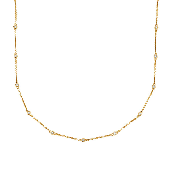 FX0419 925 Sterling Silver Classic Zircon Bezel Necklace