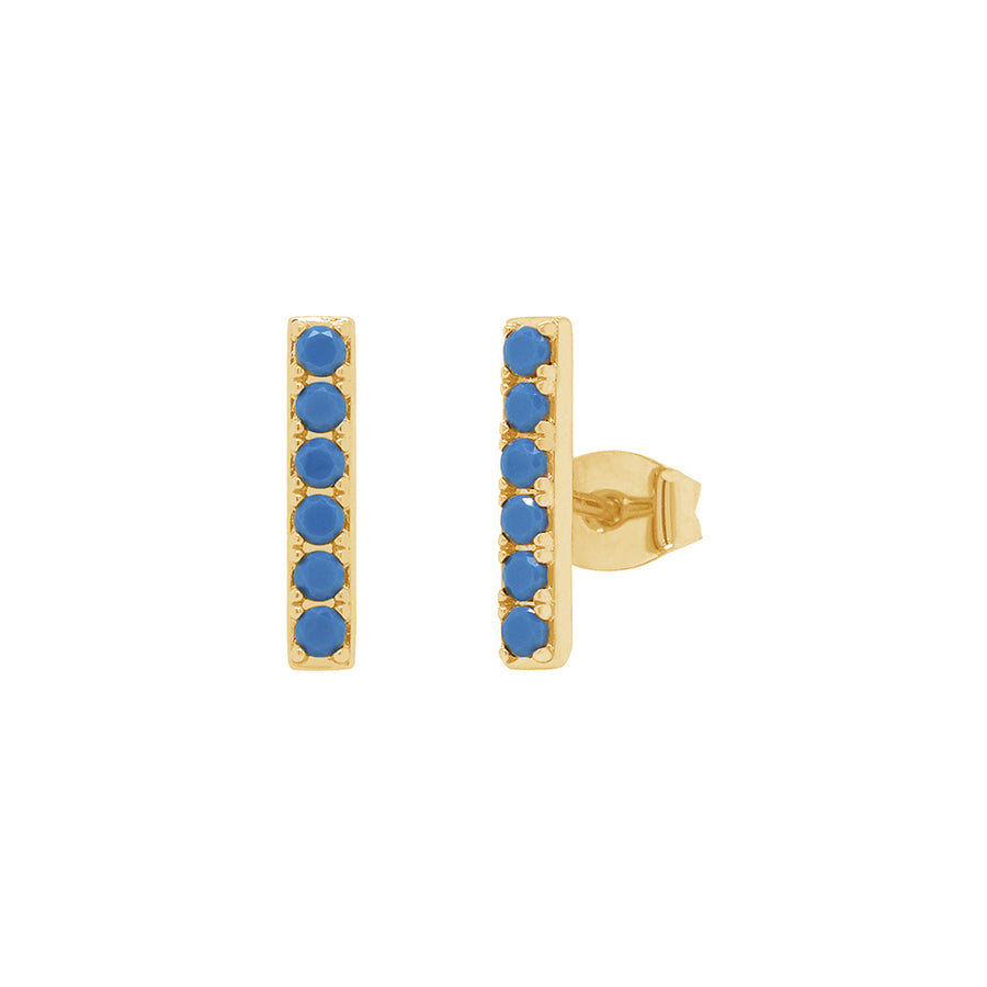 FE1035 Turquoise Bar Stud Earrings