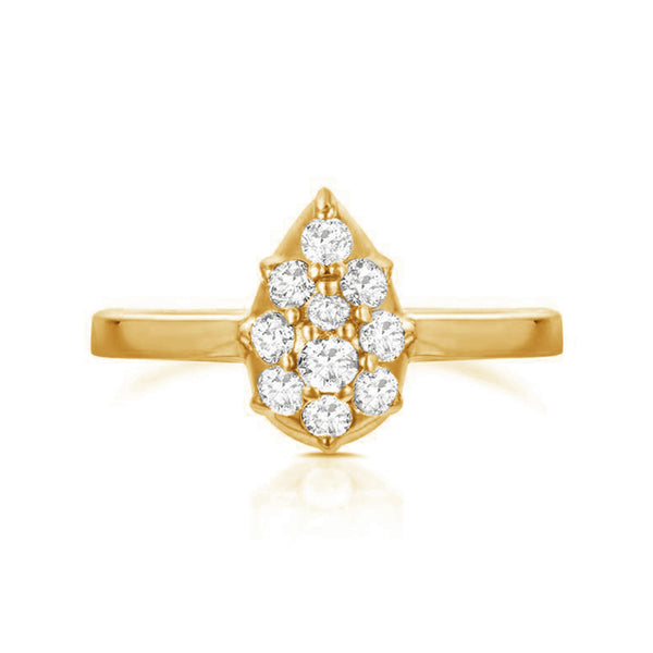 FJ0404 925 Sterling Silver Cubic Zircon Flower Ring