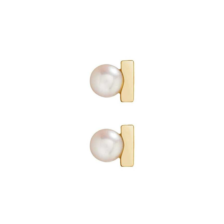 FE1742 925 Sterling Silver Freshwater Pearl Bar Stud Earring
