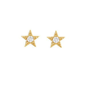 FE1741 925 Sterling Silver Cubic Zirconia Star Earring