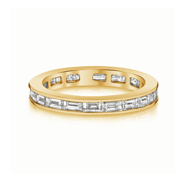 FJ0392 925 Sterling Silver Thicker Baguette Band Ring