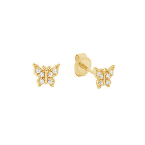 FE1731 925 Sterling Silver Cubic Zirconia Butterfly Stud Earring