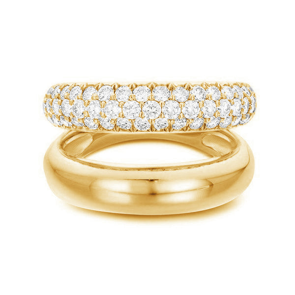 FJ0403 925 Sterling Silver Zircon Open Double Ring