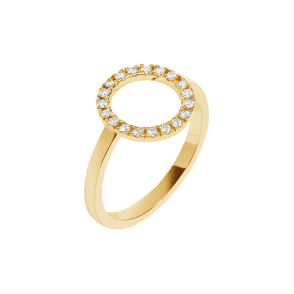 FJ0330 925 Sterling Silver Circle Zircon Ring