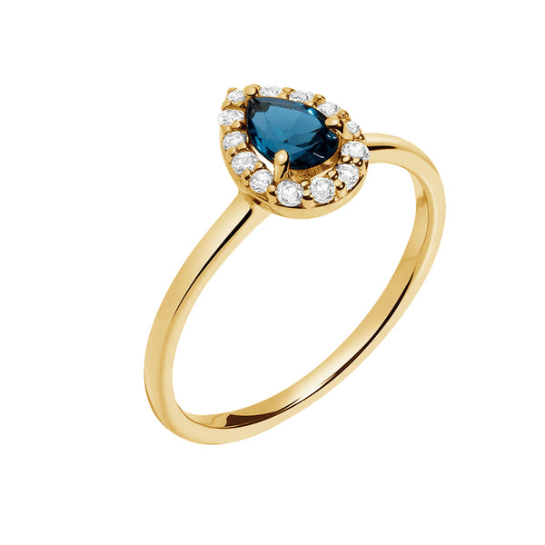 FJ0471 925 Sterling Silver Vintage Pear Cut Ring