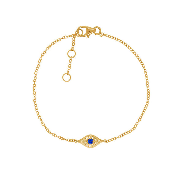 FS0133 925 Sterling Silver Fashion Blue Eye Bracelet